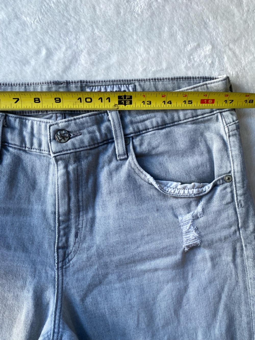 AG Adriano Goldschmied The Ex-Boyfriend Slim Distressed Jeans Raw Hem 32R Grey - Picture 2 of 12